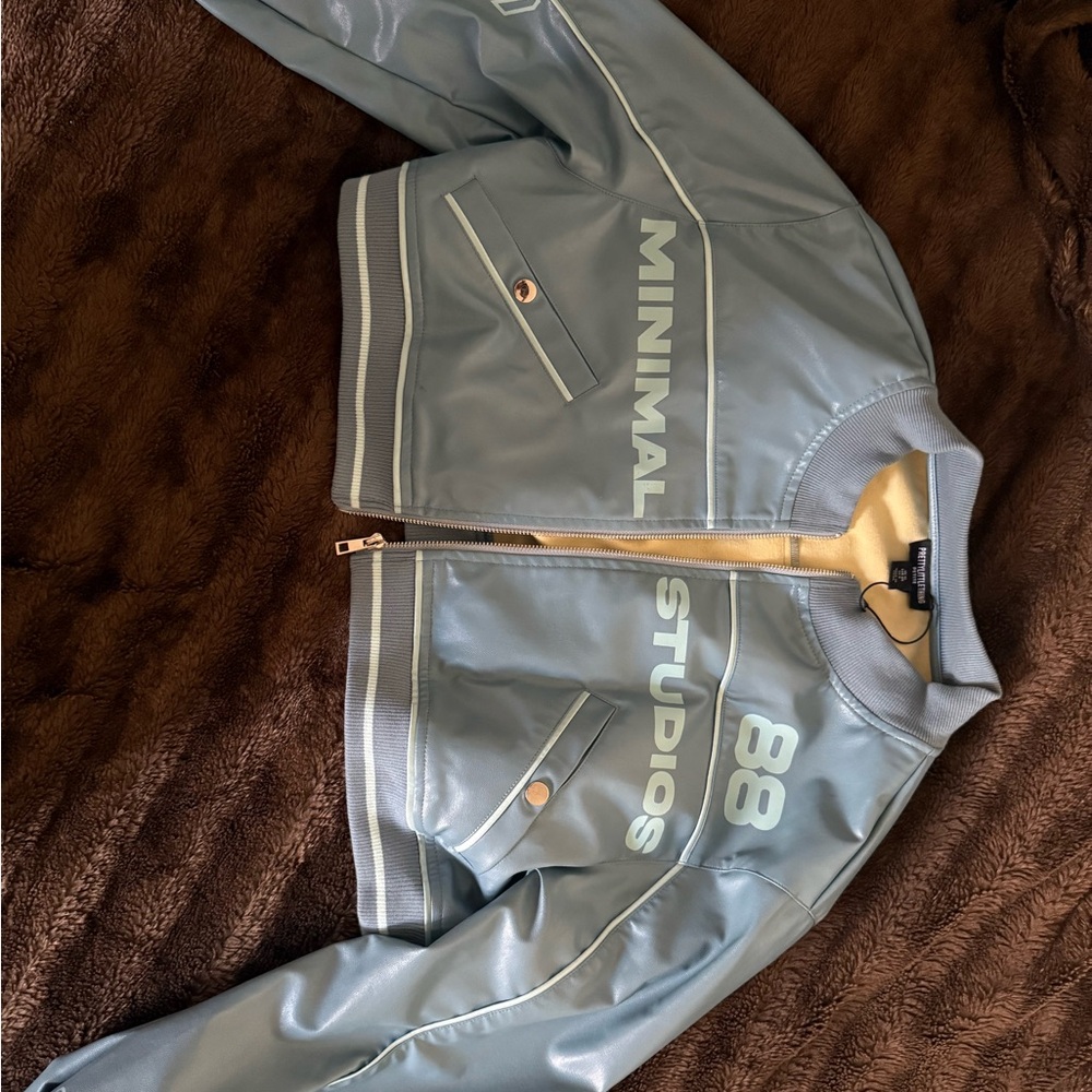 Blue Cropped Jacket - Picture 5 of 6